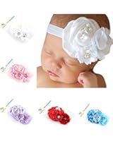 Roewell Baby-Girls' Hair Bows, Crystal Flower (5 Pack)