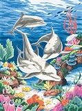 Dolphins in the Sea Color-By-Numbr