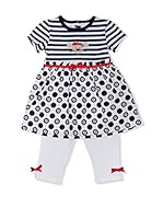 Pitter Patter Baby Gifts Conjunto (Blanco / Azul Marino)