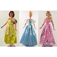 Barbie Doll Dresses - The Princess Collection (3 Dress Set) - DOLLS NOT INCLUDED
