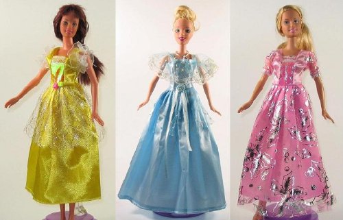 Barbie Doll Dresses - The Princess Collection (3 Dress Set) - DOLLS NOT INCLUDED