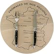 Black Handles Laguiole Verdier Heavy Duty Cheese Set with Round Map of France Board