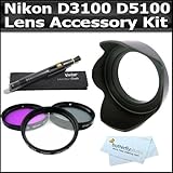 52mm Lens Accessory Bundle Kit For Nikon D3100 D5100 Digital SLR Camera Inc ....