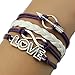 HUMASOL Retro Infinite Bracelet Leather Knit Rope Bracelet Gift