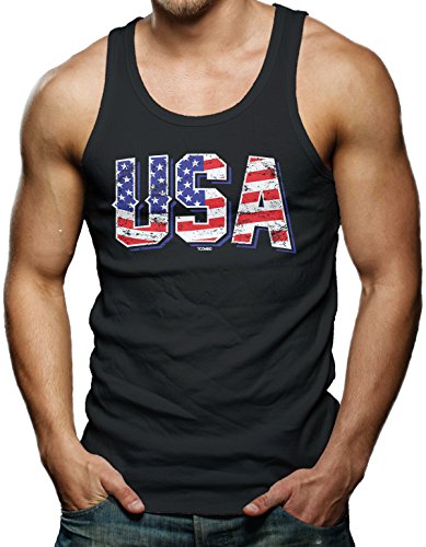 USA American Flag Men's Tank Top T-shirt