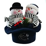 12" NHL Vancouver Canucks Plush Snowmen Top Hat Christmas Table Decoration