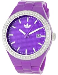 Adidas Womens ADH2104 Cambridge 3-Hand Analog Purple Glitz Watch