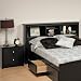 Prepac Sonoma Black Full , Queen Wood Bookcase Headboard 2 Piece Bedroom Set Prepac Sonoma Black Full , Queen Wood Bookcase Headboard 2 Piece Bedroom Set
