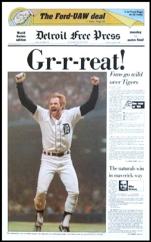 Detroit Tigers - Great - Gibson - 1984 World Series - Wood Mounted Poster Print