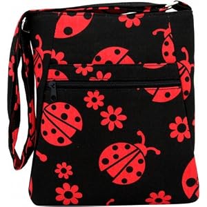 Buy Black Red Ladybug Messenger Style Bag Purse Handbag by PammyJ Handbag