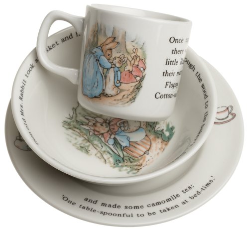 Wedgwood Peter Rabbit Original 3 Piece Set, Mug, Plate, and Bowl