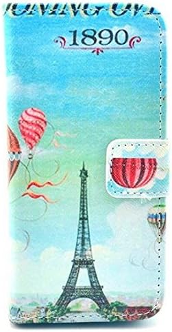 Noarks ® Premium iPhone 5C Wallet Case with Built-in Card Slots &amp; Stand Flip Leather Protective Wallet Case Cover for Apple iPhone 5C (Paris Ballon)