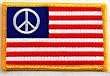 American Flag Peace Sign Embroidered Patch USA United States of America Anti-War Emblem