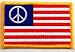 American Flag Peace Sign Embroidered Patch USA United States of America Anti-War Emblem