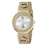 Gucci Women`s YA129408 U Play Medium Gold Leather Watch