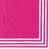 Stripe Border Fucshia Beverage Napkins