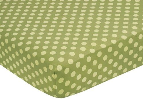 Sweet Jojo Designs Forest Friends Fitted Crib Sheet for Baby/Toddler Bedding Sets - - Tonal Green Dots