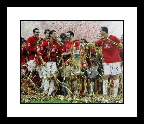 2008/09 Manchester United Team Framed 8x10 Photograph UEFA Champions League Final Celebrations with