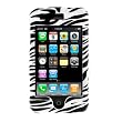 Zebra Skin Black and White Stripes Snap-On Hard Crystal Cover Case for Apple iPhone 3G 2nd Generation Smartphone