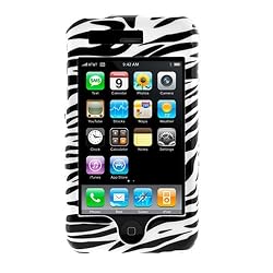 Zebra Skin Black and White Stripes Snap-On Hard Crystal Cover Case for Apple iPhone 3G 2nd Generation Smartphone