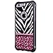 iPhone 6 6s Case, True Color® Hot Pink Leopard & Lace on Zebra Emboss Printed Impact Resistant TPU Anti-slip Grip Snap-On Soft Rugged Cover for iPhone 6/6s (4.7