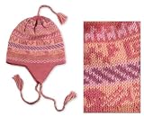 Peruvian Chullo Rose & Lavender Ski Hat Alpaca Flap Cap Hand Made