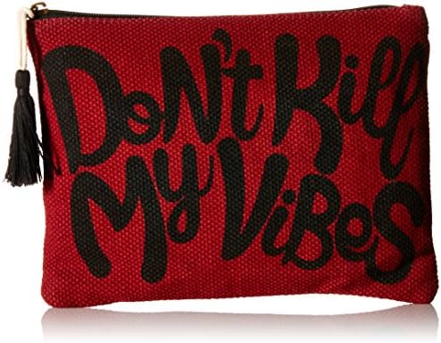 Twig &amp; Arrow Melo Sayings Pouch Clutch, Berry, One Size