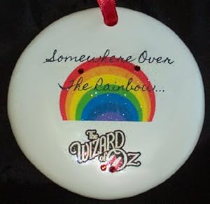 #!Cheap ' Somewhere Over The Rainbow ' Wizard of Oz Christmas Ornament Swarovski Crystal Detail