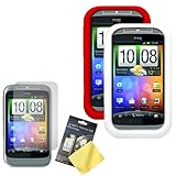 Cbus Wireless Two Silicone Skins / Cases / Covers (Red, White), LCD Screen  ....