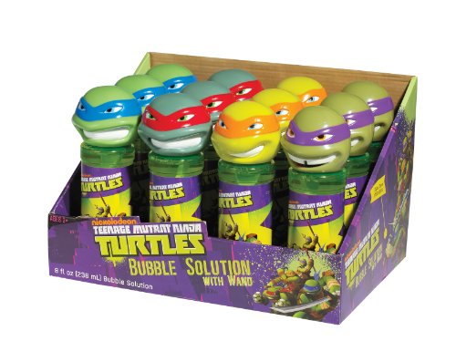 Little Kids Teenage Mutant Ninja Turtles Bubble Solution with Wand Party Pack, 12-Piece
