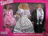 Barbie Sparkle Pretty Dream Fashions - Beautiful Outfits For a Wedding! Easy To Dress Fashion Clothes (1995 Arcotoys, Mattel)
