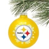 Pittsburgh Steelers Gold Snowflake Glass Ornament