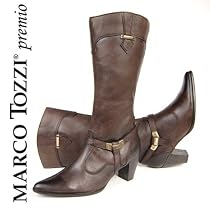 MARCO TOZZI premio Damen Langschaft Stiefel, Echtleder, antishokk Absatz, mokka braun antic