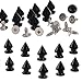 RUBYCA 12MM 20 Sets Metal Tree Spikes and Studs Metallic Screw-Back for DIY Punk Leather-Craft Black