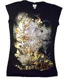 TS132 Red Fleur de Lis Rhinestone Tattoo T-Shirt