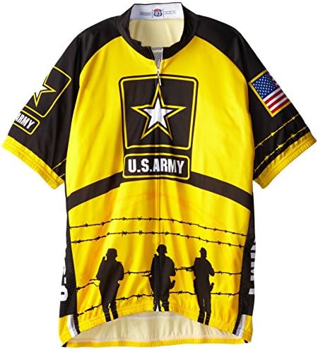 83 Sportswear Men's US Army Soldiers Cycling Jersey, Yellow, 3X-Large