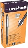uni-ball Roller Grip Micro Point Roller Ball Pens, 12 Black Ink Pens(60704)