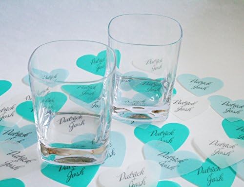 Customized Wedding Confetti - Large oversized translucent confetti hearts - 48 pieces - Printed with your custom names - Wedding Decoration