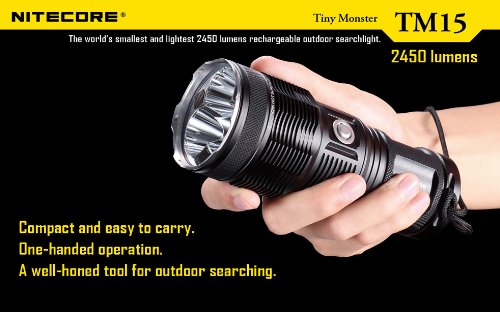 NiteCore TM15 2450 Lumens Tiny Monster Triple XM-L Flashlight Combo - with Free Diffuser On Sale
