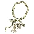 Goldtone Turtle Tossle Stretch Bracelet Fashion Jewelry