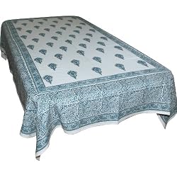 Rectangular Table Clothes Block Printed Handmade in India 72 x 110 inches (jtc001b)