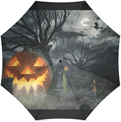Popular Halloween Pumpkin Automatic Folding Travel Umbrella