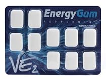VE2 Peppermint Energy Gum, (10 pc pack)