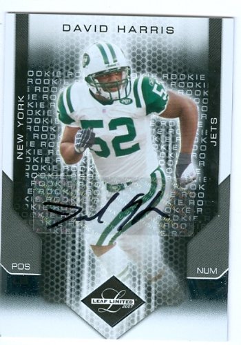 David Harris Autographed/Hand Signed Football Card (New York Jets) 2007 Leaf Limited #264