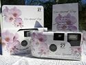 10 Pack Lavender Orchid Wedding Disposable 35mm Cameras in Gift Boxes with Matching Tents 27exp.