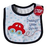 GOGO Cute Cartoon Pattern 3 Layer Toddler Baby Bibs With Beautiful Decoration Side Closure-Black Car