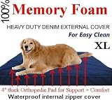 Extra Large 4 Thick Orthopedic Grade 100% Memory Foam Pad Pet Bed for Large Dog