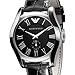 Emporio Armani Men's AR0643 Classic Black Leather Black Roman Numeral Dial Watch