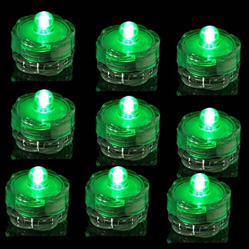TDLTEK submersible Led Lights - Tea Lights - For Wedding ,Special Events, 12 Pack Green