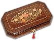 22 Note Grand Exquisite Floral Inlay Jewelry Box with Lock and Key